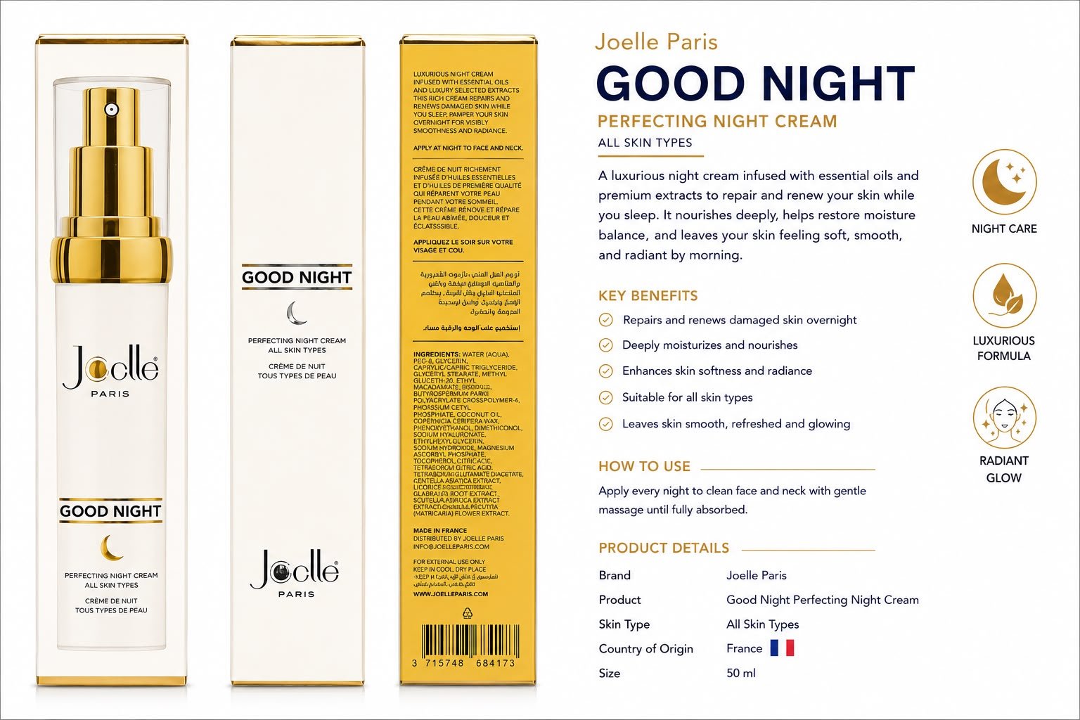 Joelle Paris Good Night Perfecting Night Cream – 50ml